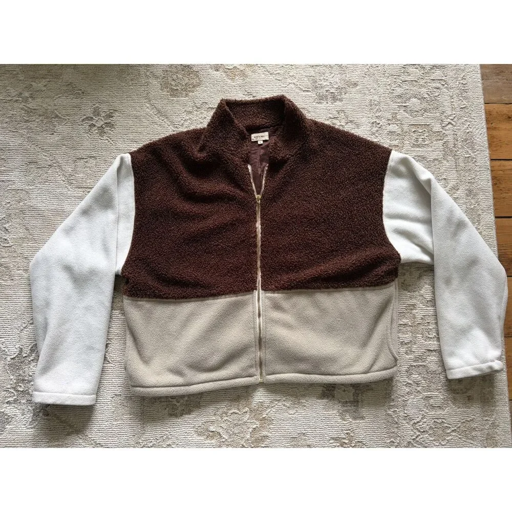 DONNI Women's Tri-Fleece Jacket  Brown/Cream - Picture 4 of 7